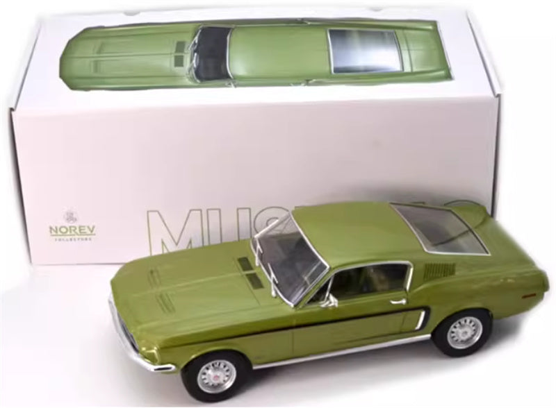 NOREV 1968 Ford Mustang Fastback GT light green 1:12 Car Pre-built Model view9