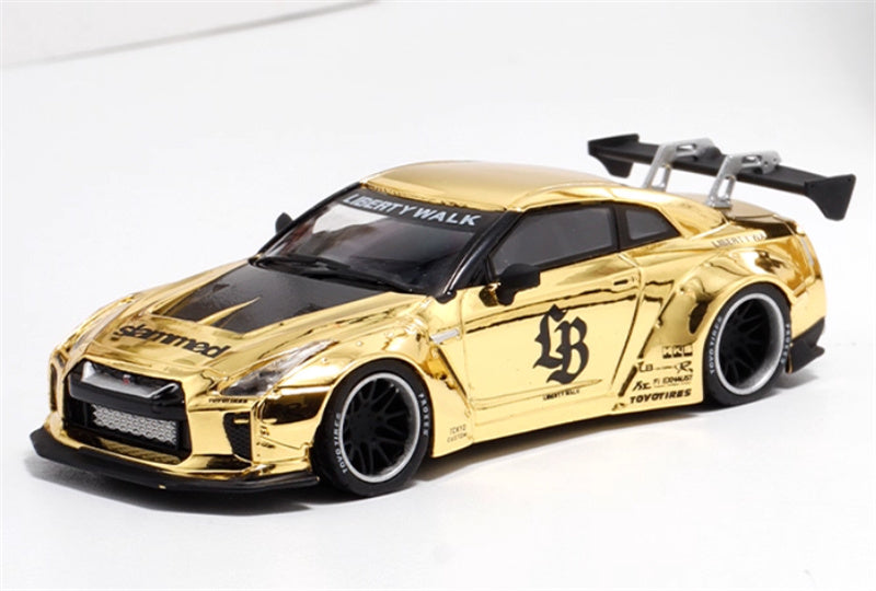 mymodelcollect Nissan GT-R R35 LBWK Limited Edition gold plating 1:64 Car Pre-built Model view6