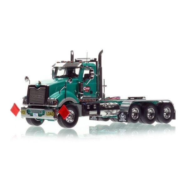 1:50 Mack Cardi Construction Titan Tri-axle Heavy Haul Replicas  Green Diecast Model