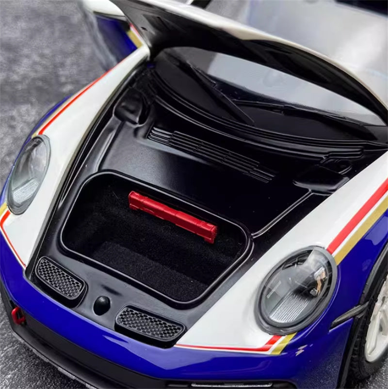 1:18 PORSCHE 911 #953 DAKAR 2022 blue white  MINICHAMPS Off road version w/ ROOF RACK DIECAST Car Model