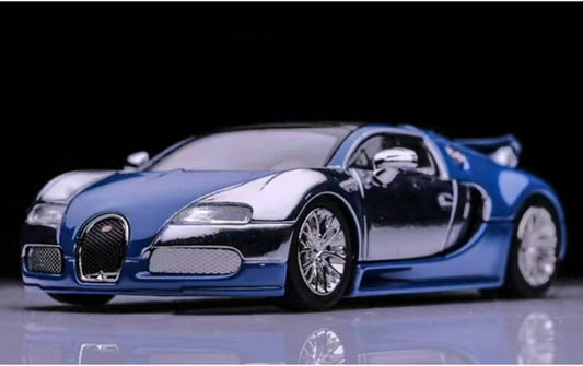 1:64 Bugatti Veyron  Electroplated blue Mortal Model  Limited Edition 499PCS ONLY DIECAST Model