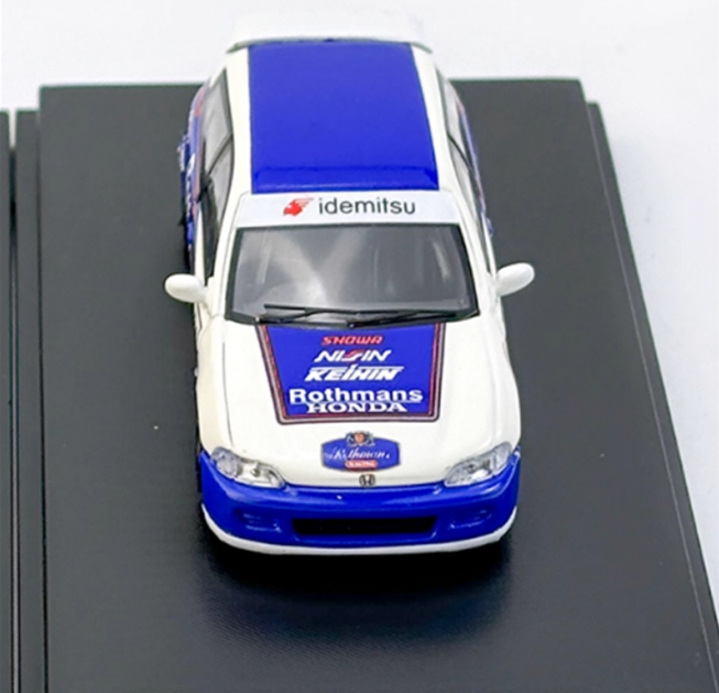SW Honda Civic EG6 Blue White Rothmans Limited Edition 499PCS ONLY 1:64 Car Pre-built Model view2