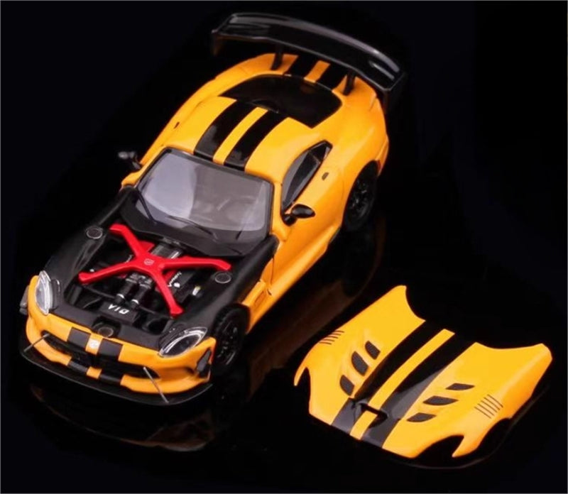 Hone Model Dodge VIPER ACR Yellow Limited Edition 399PCS ONLY 1:64 car Pre-built Model view3