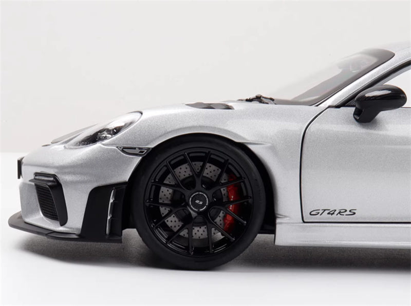 1:18 PORSCHE Cayman GT4 RS 2024 Silver carbon cover  Norev Hard top Tail Wing Edition DIECAST Car Model