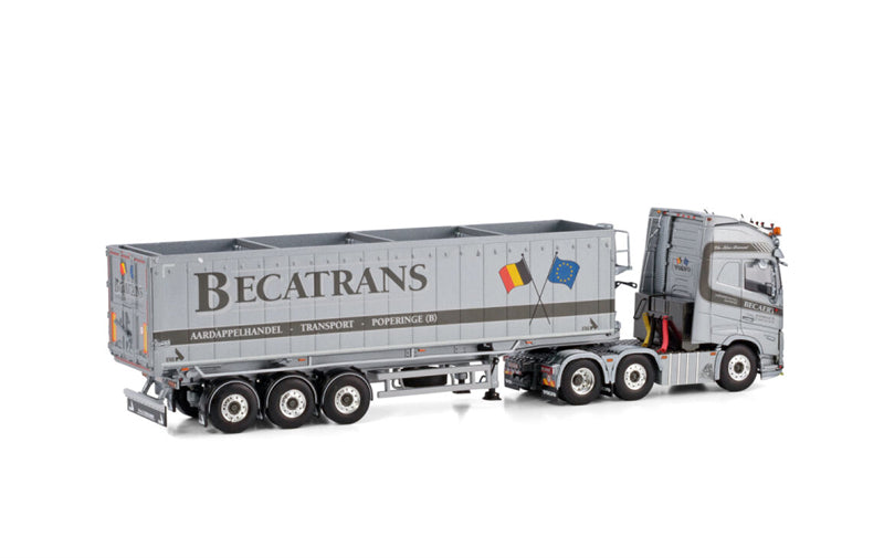 WSI VOLVO FH5 GLOBETROTTER XL 6X2 TWINSTEER VOLUME TIPPER TRAILER - 3 AXLE Becatrans BV 1:50 Truck Pre-built Model