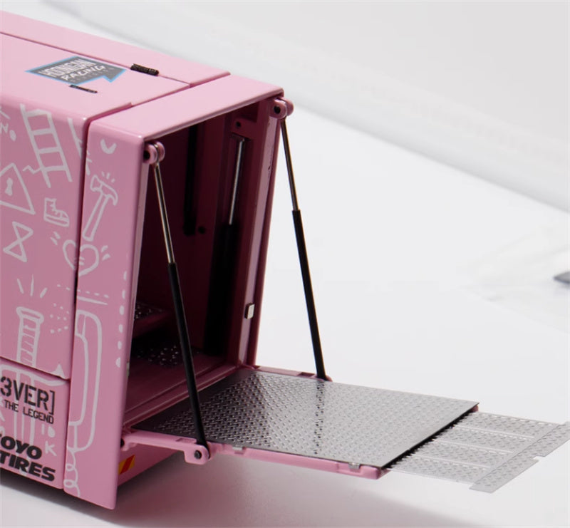 Max well Scania S730 double decker transport vehicle Pink 1:64 Truck Pre-built Model