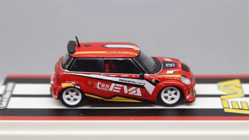 1:64 MINI Cooper red EVA Machine No.2 TIMEMICRO w/ figure Limited Edition 999PCS ONLY DIECAST Civil Car Model