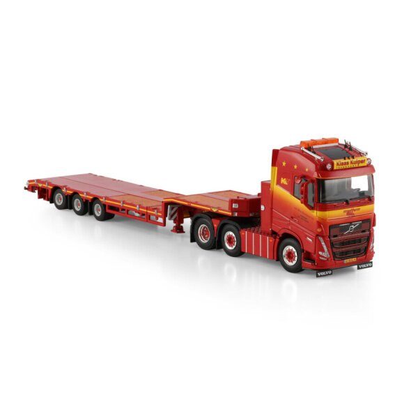 1:50 VOLVO KLAAS KUIPER FH5 6X2 SEMI LOW LOADER 3 AXLE WSI Red Diecast Model