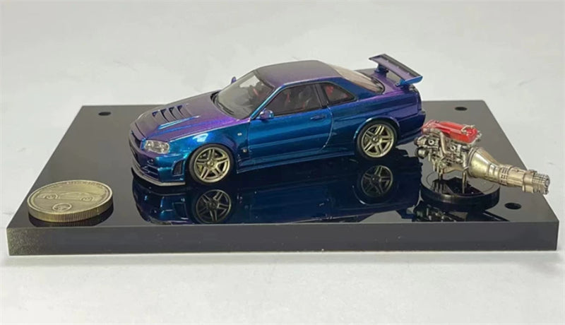 1:43 Nissan GT-R R34 Z Tune  chameleon PGM x onemodel Deluxe Edition Limited Edition 688PCS ONLY DIECAST Model
