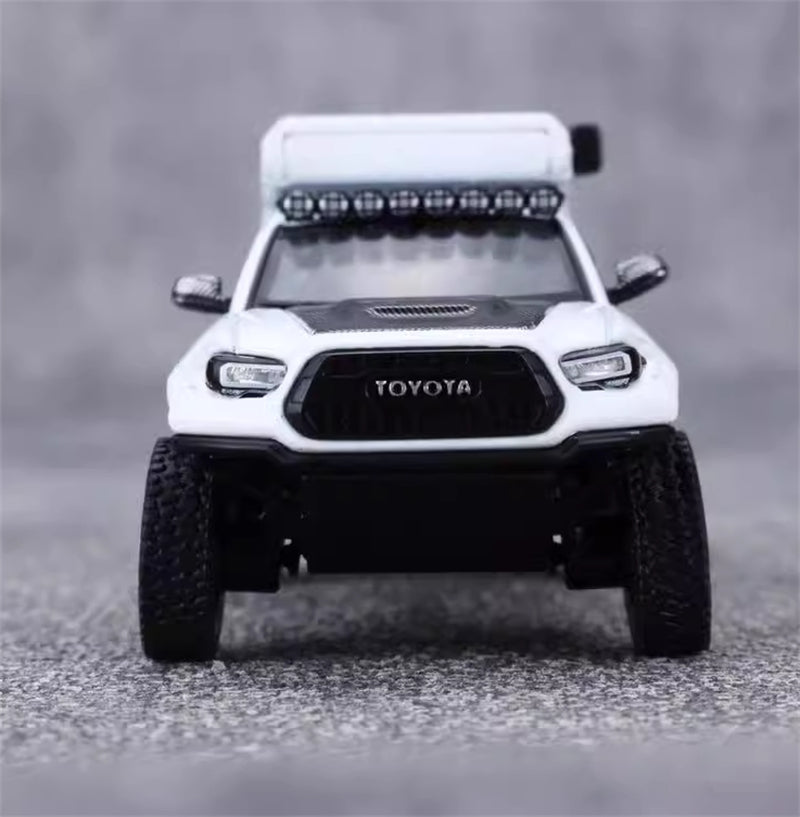 GCD TOYOTA Tacoma Camper Off-Road SUV White LHD 1:64 Truck Pre-built Model view3