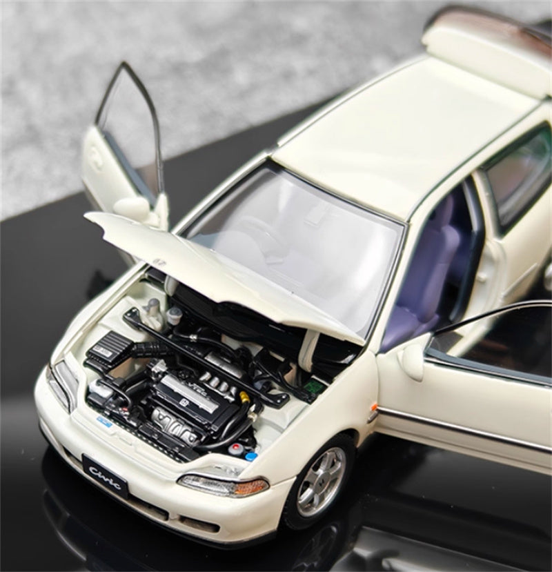 LCD-MODELS Honda Civic SiR II EG6 Fully open white 1:43 Car Pre-built Model view6