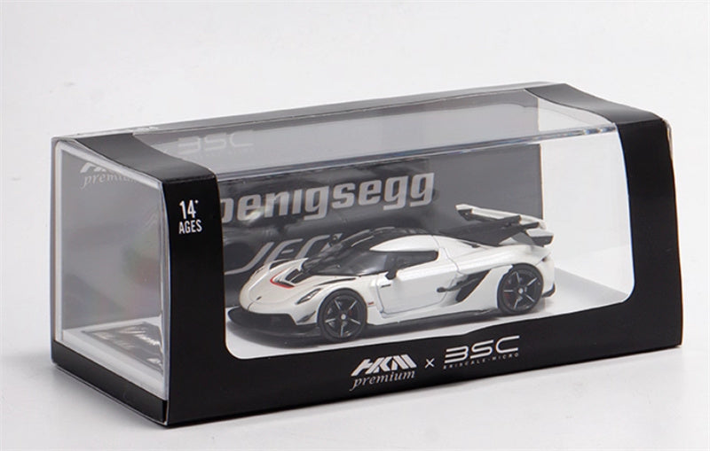HKM & BSC Koenigsegg jesko supercar white with black lines Limited Edition 500PCS ONLY 1:64 Car Pre-built Model view6