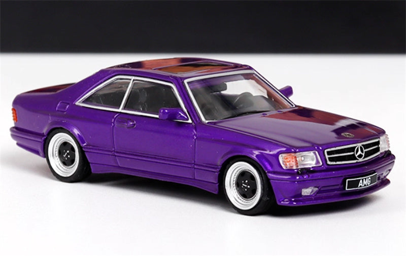 Rhino Model Mercedes Benz S-Class 560 SEC AMG W126 Purple 1:64 Car Pre-built Model view5