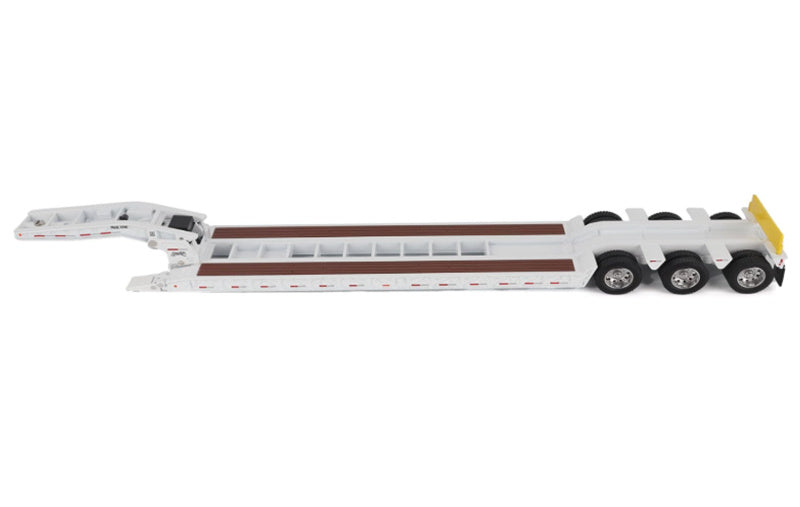 CATERPILLAR Trail King TK120 Hydraulic Detachable Gooseneck Lowboy Trailer (White Regular Version) 1:50 Truck Pre-built Model