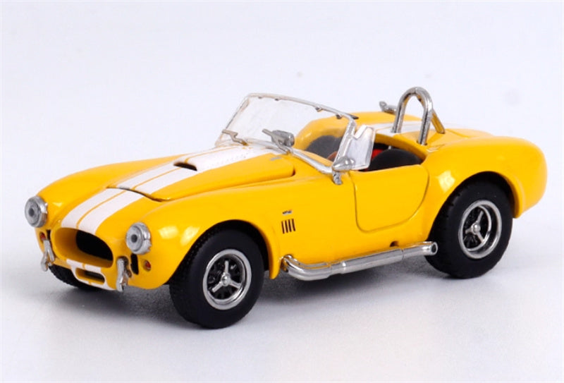 Fine works 64 Ford SHELBY 427S/C COBRA Limited Edition Yellow convertible white stripes 1:64 Car Pre-built Model view7