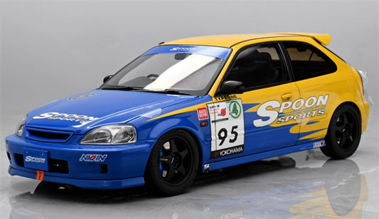 MOTORHELIX Honda CIVIC TYPE R EK9 SPOON Sports #95 1:18 Car Pre-built Model view1