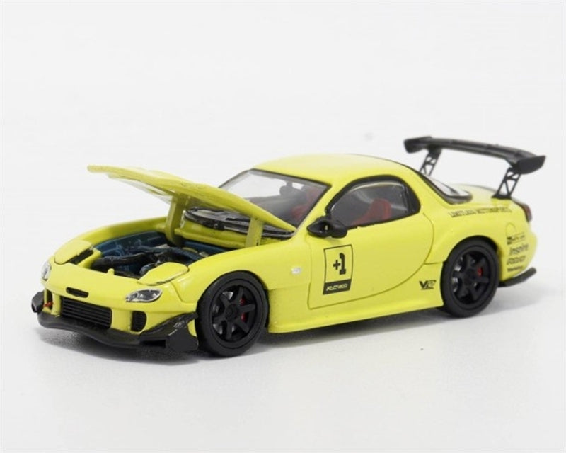 1:64 Mazda RX-7 RE Amemiya‌ Lemon Yellow +1# BSC DIECAST Limited Edition 499pcs ONLY Model