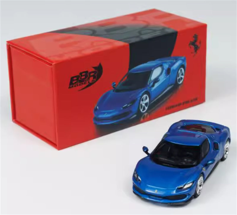 BBR MODELS Ferrari 296 GTB Blue Corsa 1:64 Car Pre-built Model view8