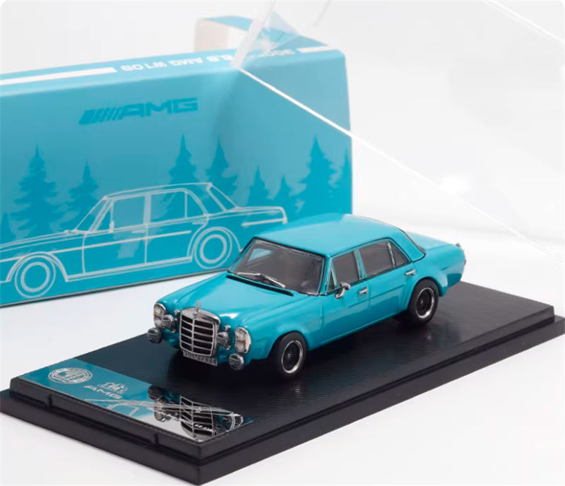 Liberty 64 Mercedes Benz 300SEL AMG (W109) blue 1:64 Car Pre-built Airliner Model Display view7