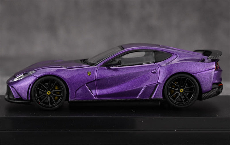 Little Toys x SH Ferrari 812 N-Largo V12 Supercar Novitec Modified Edition Limited Edition 299PCS ONLY Purple 1:64 Car Pre-built Model view5