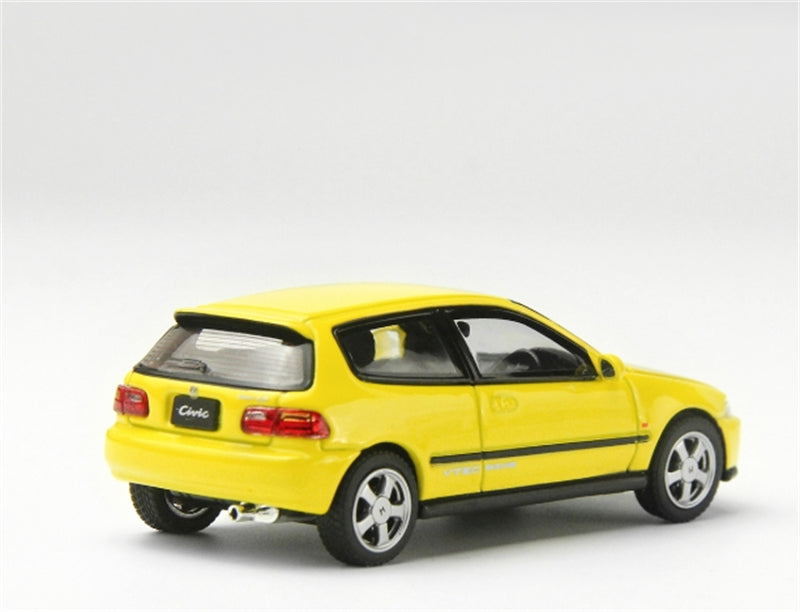 LCD-MODELS Honda Civic SiR II EG6 Yellow 1:64 car Pre-built Model view6