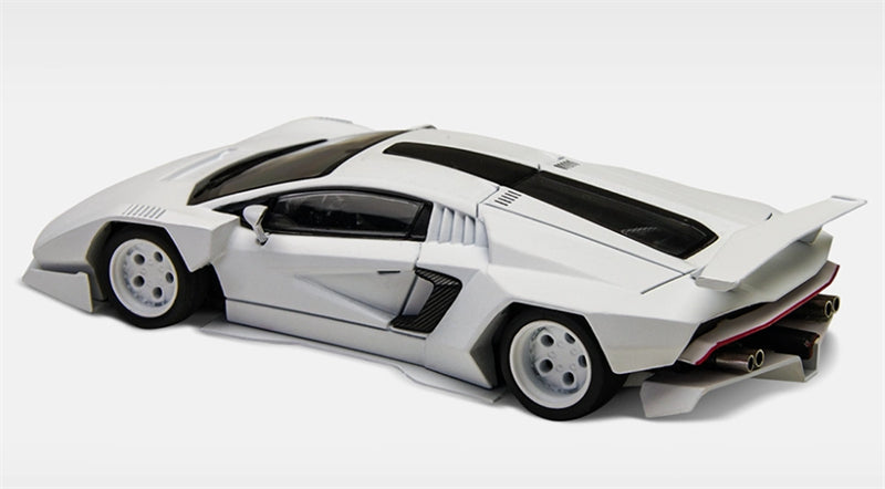 TIMEMICRO Lamborghini Countach Modified White PSC Design 1:64 Car Pre-built Model view3