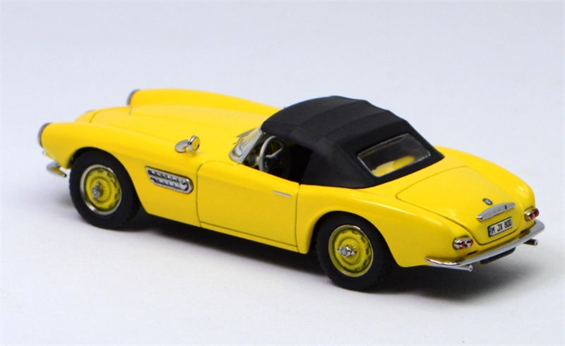 GFCC BMW 507 Roadster Retro Car 1957 Yellow Convertible Softtop 1:64 car Pre-built Model view2