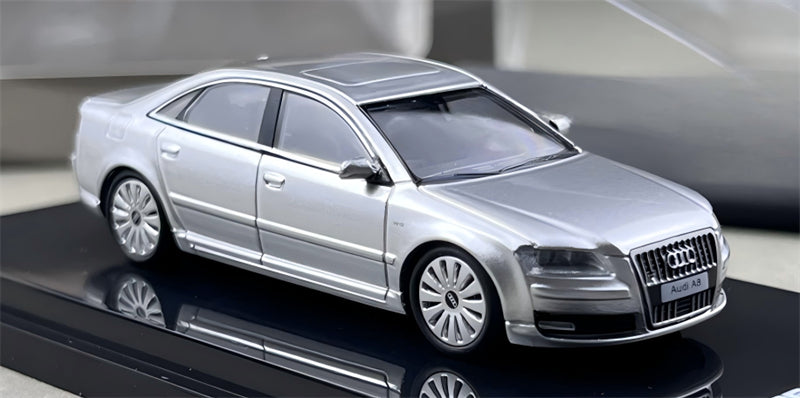 1:64 Audi A8 (D3) Facelift 2008 silver MOTORHELIX DIECAST Civil Car Model