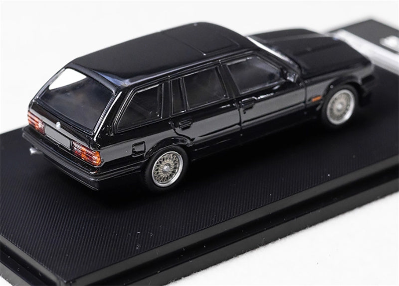 Mortal BMW E30 3 Series Touring regular version Openable Hood Pearl black - Silver Wheel Limited Edition 799PCS ONLY 1:64 Car Pre-built Model view4