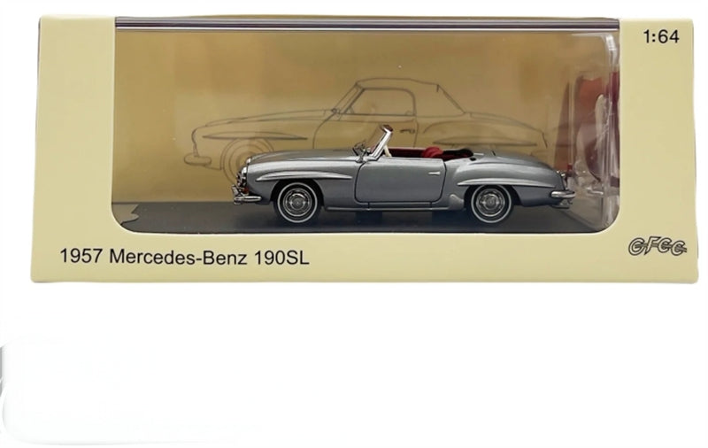 GFCC Mercedes Benz 190SL Convertible Luxury Classic Car Iron gray 1957 Soft top 1:64 car Pre-built Model view8
