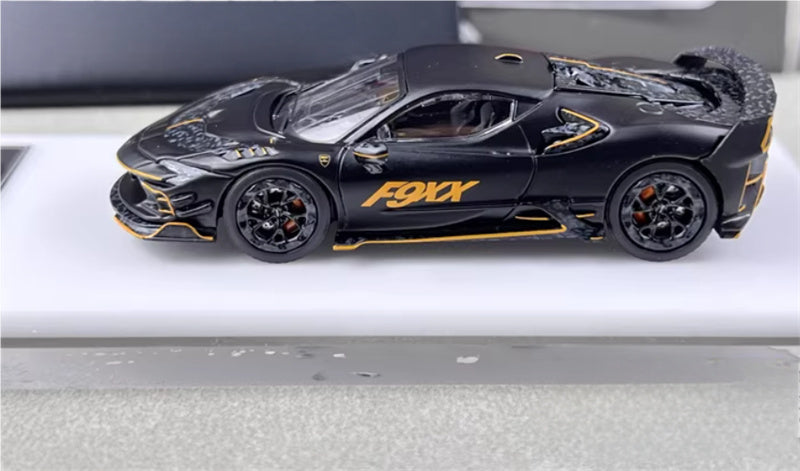 HKM Premium Mansory modified version Ferrari SF90 F9XX supercar Black hardtop Limited Edition 1:64 Car Pre-built Airliner Model Display view3
