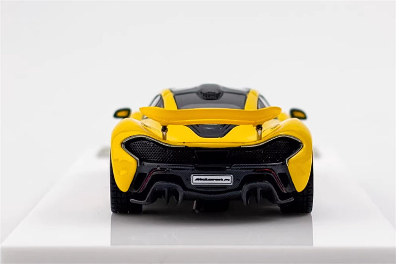 DMH McLaren P1 supercar Metal yellow black wheel 1:64 Car Pre-built Airliner Model Display view6