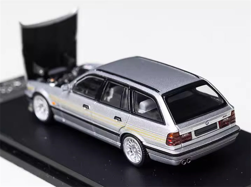 Mortal BMW E34 ALPINA B10 TOURING 5 Series wagon silver Gold Strip Limited Edition 999PCS ONLY 1:64 Car Pre-built Model view3