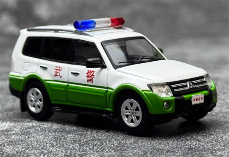 Shadow pro Mitsubishi Pajero V97 Armed Police Patrol Vehicle white-green left hand drive 1:64 Car Pre-built Model view6