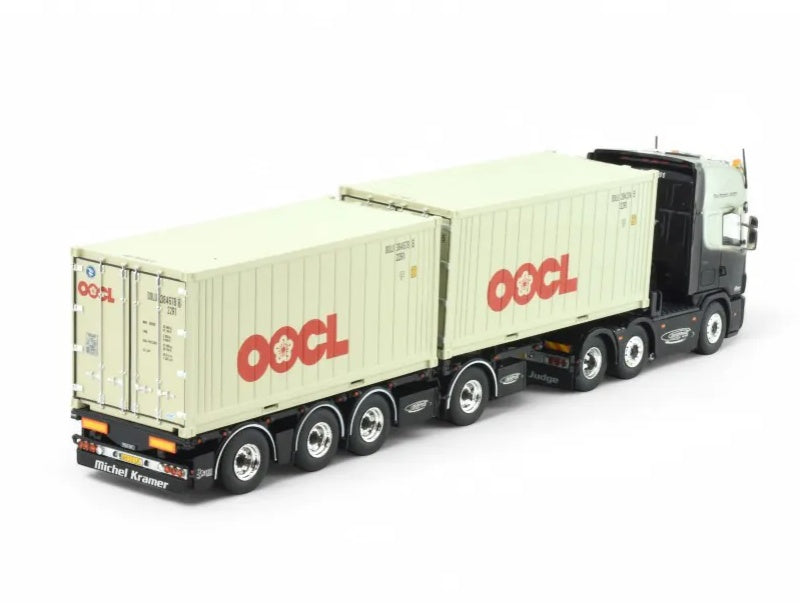 1:50 SCANIA OOCL 4 serie Topline 6x2 met 2x 20ft Michel Kramer TEKNO   DIECAST Model