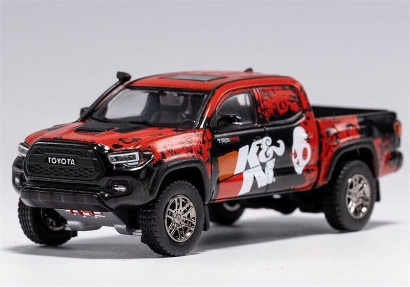 GCD TOYOTA Tacoma TRD PRO Pickup K&N Red Black LHD 1:64 Truck Pre-built Model view1