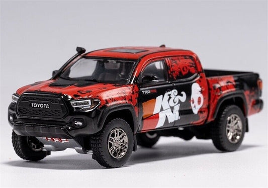 GCD TOYOTA Tacoma TRD PRO Pickup K&N Red Black LHD 1:64 Truck Pre-built Model view1