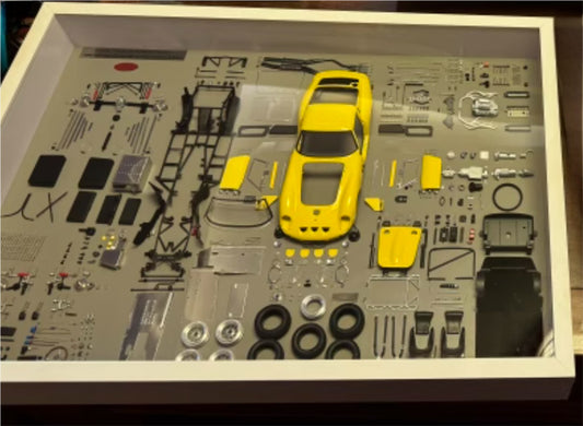 CMC Ferrari 250gto Parts display version frame picture frame Bright Yellow 1:18 Car Pre-built Model view1