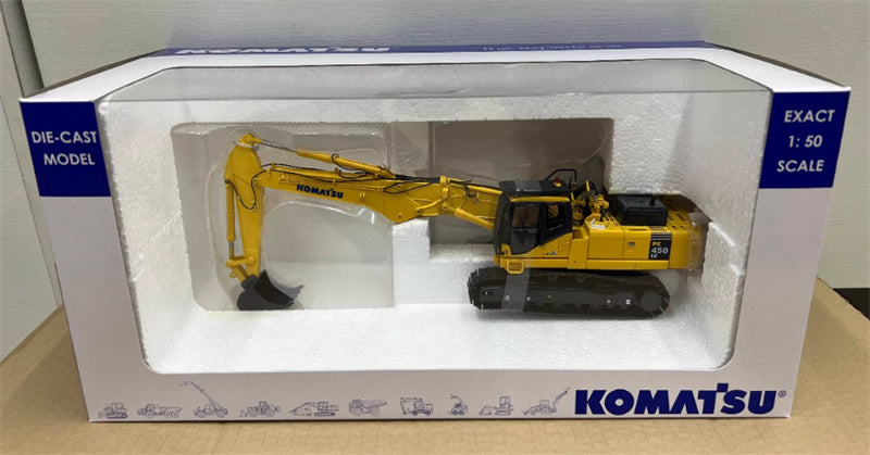 Universal Hobbies KOMATSU PC450LC-7 Long arm Excavator Yellow 1:50 Truck Pre-built Model