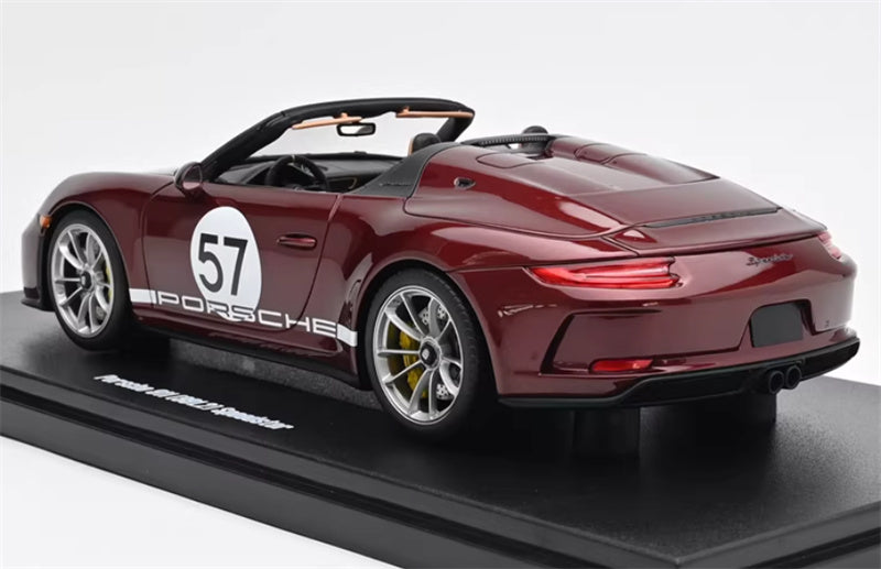 1:18 PORSCHE 911 (991.2) SPEEDSTER #57 HERITAGE EDITION 2019 CHERRY METALLIC  GT SPIRIT Limited Edition Resin Car Model