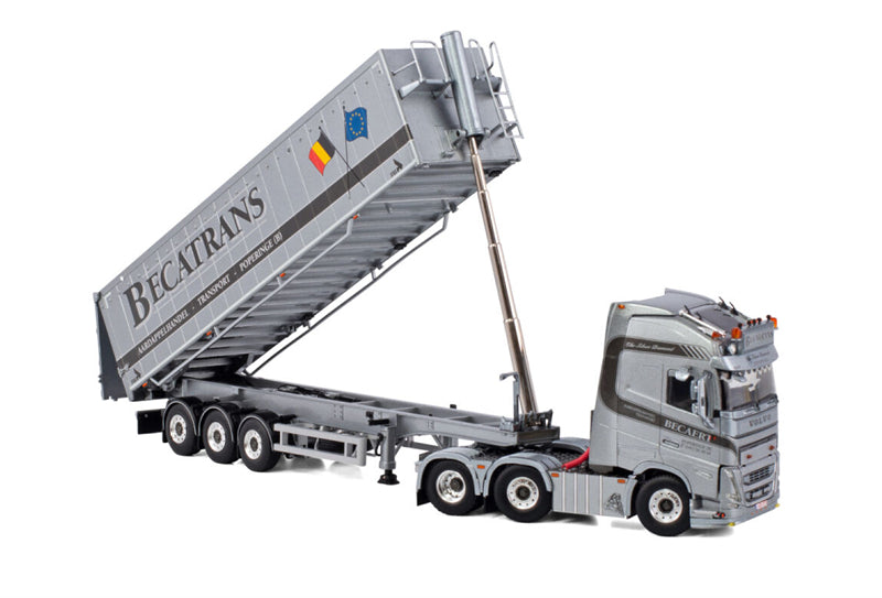 WSI VOLVO FH5 GLOBETROTTER XL 6X2 TWINSTEER VOLUME TIPPER TRAILER - 3 AXLE Becatrans BV 1:50 Truck Pre-built Model