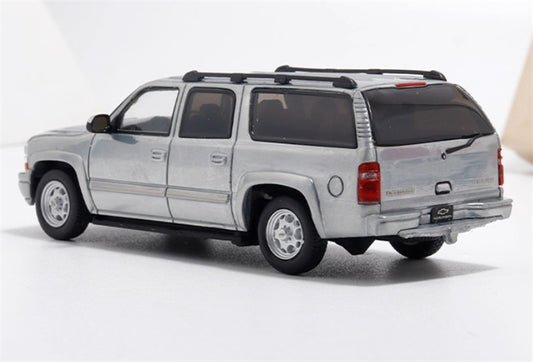 MK Miniatures 2003 Chevrolet Suburban SUV Silver clear brushed version 1:64 Car Pre-built Model view2