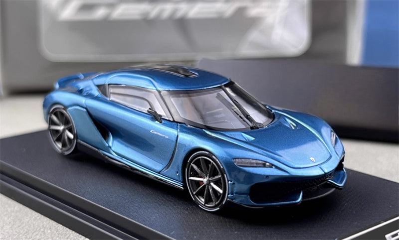 HKM Premium & BriScalemicro Koenigsegg Gemera Transparent Blue 1:64 Car Pre-built Model view3