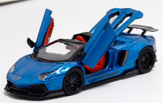 Rhino Model Lamborghini AVENTADOR LP700-4 LBWK Supercar Limited Edition 666PCS ONLY Blue 1:64 Car Pre-built Model view1