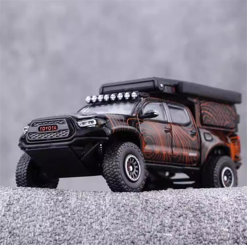 GCD TOYOTA Tacoma Camper Off-Road SUV Black LHD 1:64 Truck Pre-built Model view3