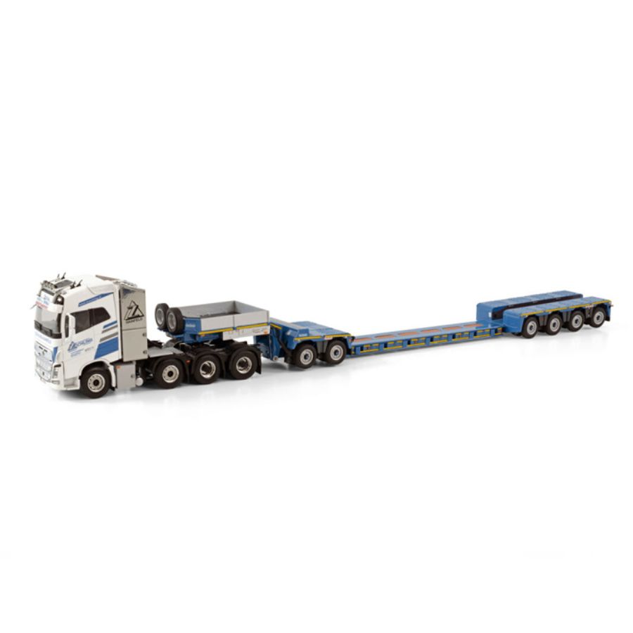 WSI VOLVO FH4 GLOBETROTTER 8X4 LOW LOADER - 4 AXLE + DOLLY - 2 AXLE ZÖCHLING 1/50 DIECAST Truck Lorry