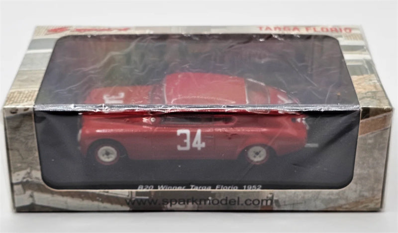 Spark lancia B20 #34 Winner Targa Florio 1952 red 1:43 Car Pre-built Model view6
