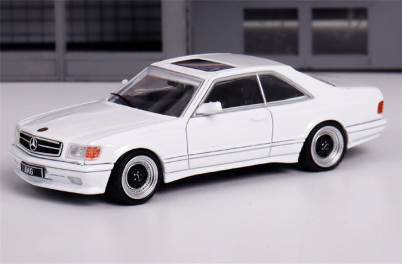 Rhino Model Mercedes Benz S-Class 560 SEC AMG W126 White 1:64 Car Pre-built Model view1