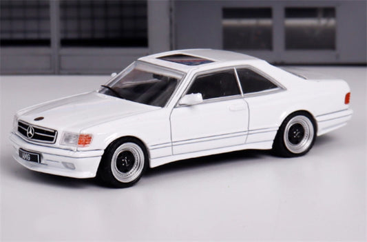 Rhino Model Mercedes Benz S-Class 560 SEC AMG W126 White 1:64 Car Pre-built Model view1
