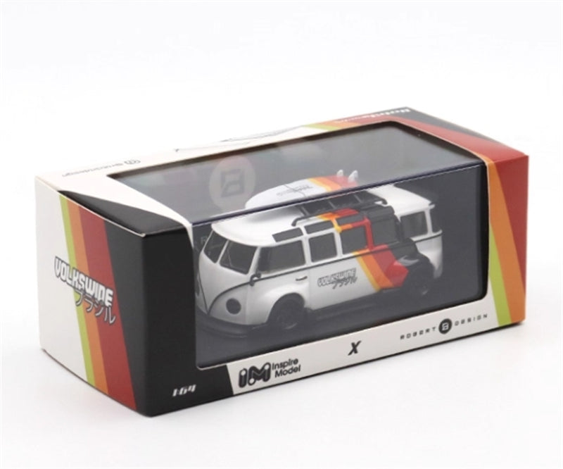 1:64 VOLKSWAGEN T1 Rob3works White with Graphics Inspire Model DIECAST Model